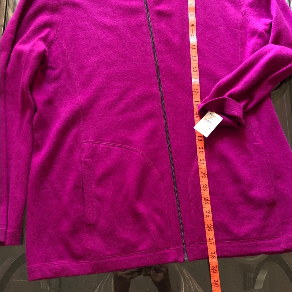 Nm 100% Cashmere Berry Colored Jacket Size Xl *Ma… - image 2